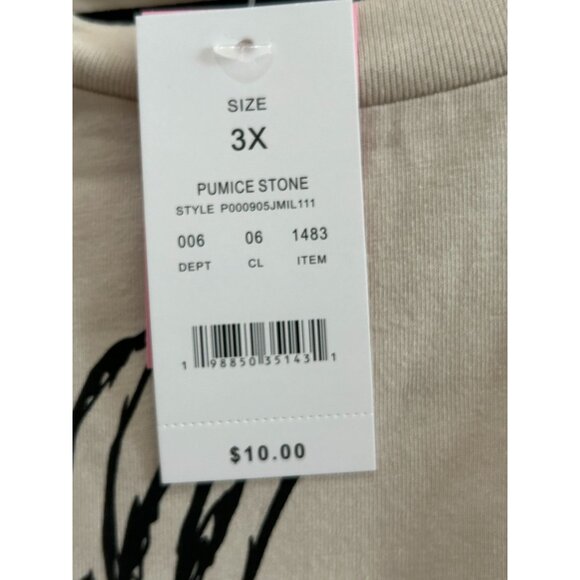 NWT Women's 3X Miller Eagle Short Sleeve Graphic Crop Baby T-Shirt, MSRP $10 - Picture 3 of 3